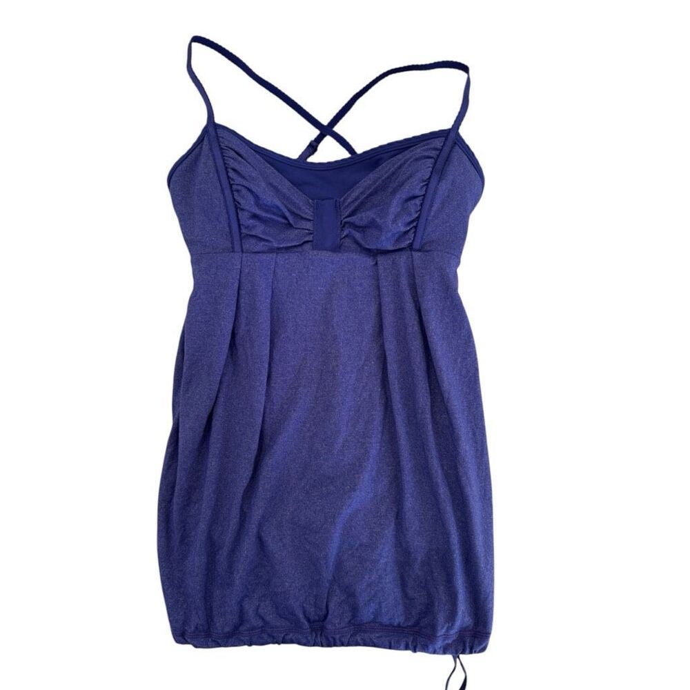 Lululemon Graceful Flow Tank Size 4 Blue Purple Shelf Bra Yoga